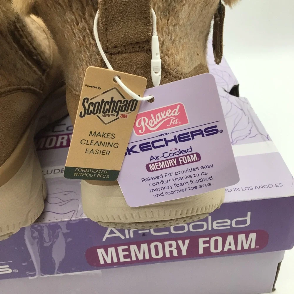 Skechers Relaxed Fit Easy‎ Going Cozy Lodge Chestnut Boots Womens Size 10 NEW